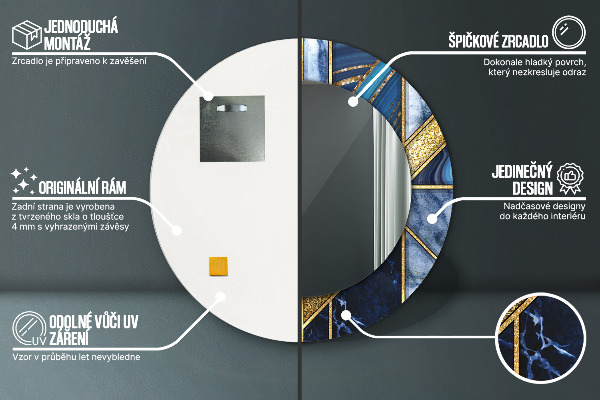 Rund spegel elegant Modern marmor