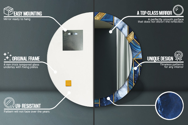 Rund spegel elegant Modern marmor