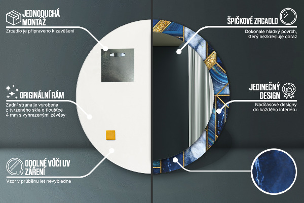 Rund spegel elegant Modern marmor