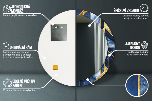 Rund spegel elegant Modern marmor