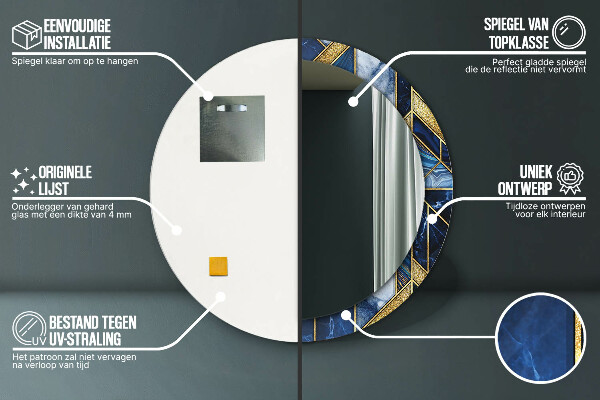 Rund spegel elegant Modern marmor