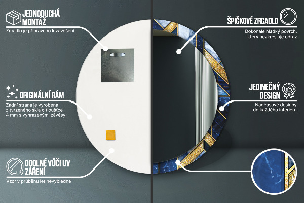 Rund spegel elegant Modern marmor