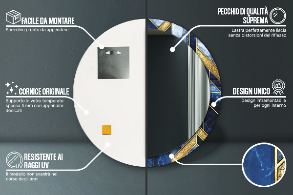 Rund spegel elegant Modern marmor