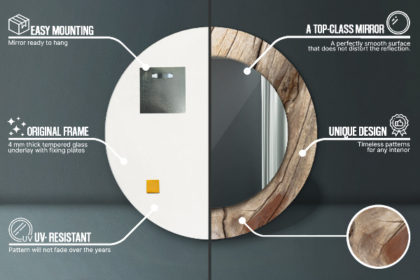 Rund spegel elegant Sprucket trä