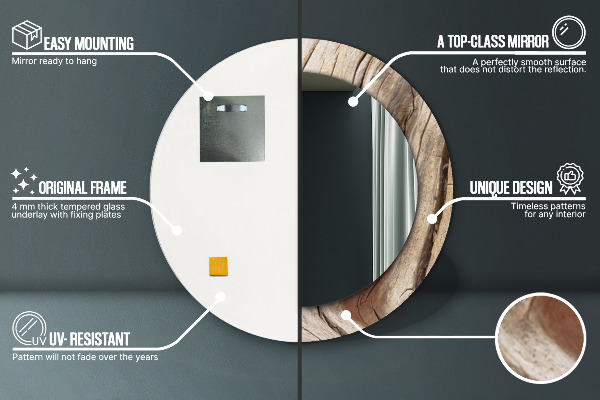 Rund spegel elegant Sprucket trä