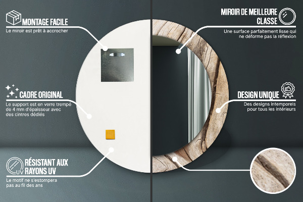 Rund spegel elegant Sprucket trä