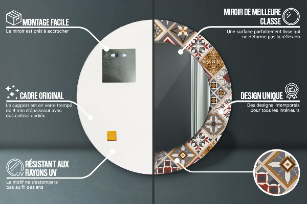 Rund spegel elegant Turkiskt mönster