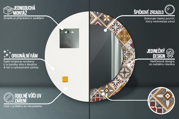 Rund spegel elegant Turkiskt mönster