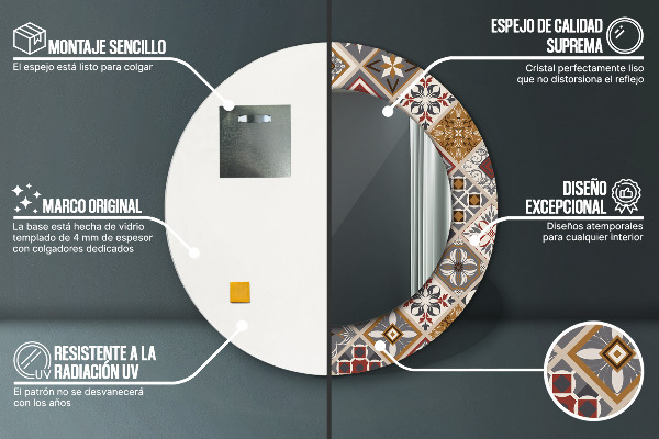 Rund spegel elegant Turkiskt mönster