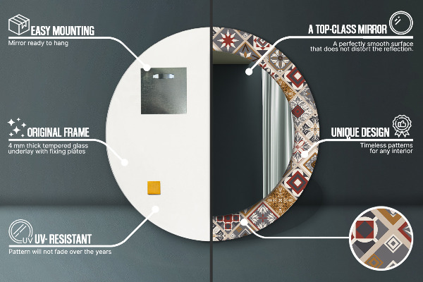 Rund spegel elegant Turkiskt mönster