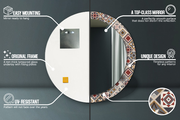 Rund spegel elegant Turkiskt mönster