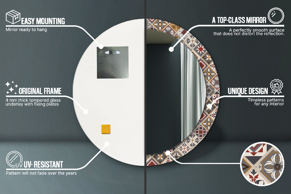 Rund spegel elegant Turkiskt mönster