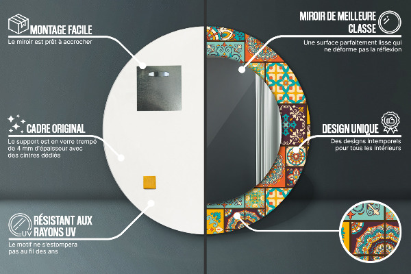 Rund spegel elegant Arabiskt mönster