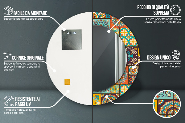 Rund spegel elegant Arabiskt mönster