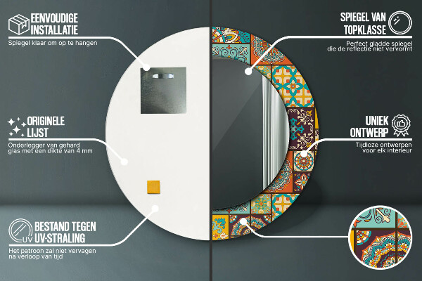 Rund spegel elegant Arabiskt mönster