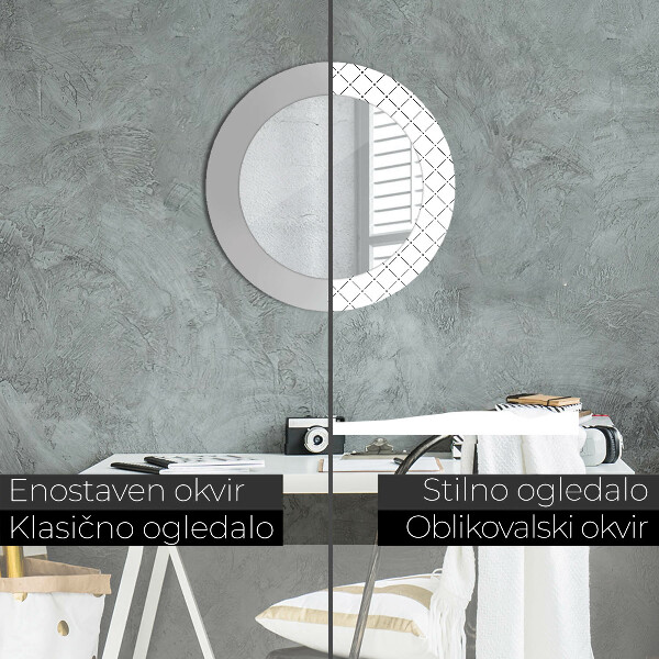 Rund spegel elegant Tvärgående linjer