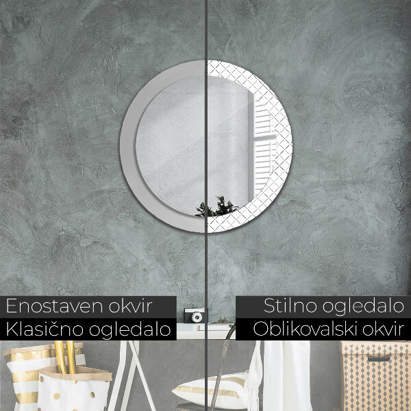 Rund spegel elegant Tvärgående linjer