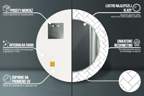 Rund spegel elegant Fiskben