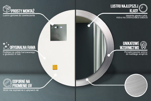 Rund spegel elegant Blankt stål