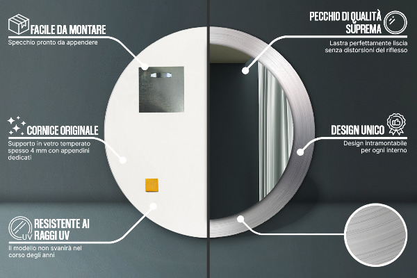 Rund spegel elegant Blankt stål