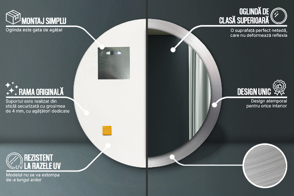 Rund spegel elegant Blankt stål