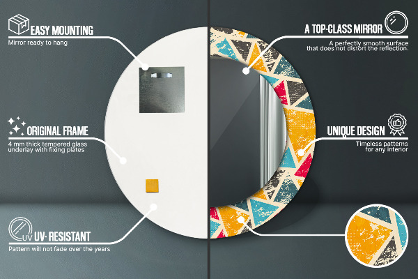 Rund spegel elegant Retro komposition