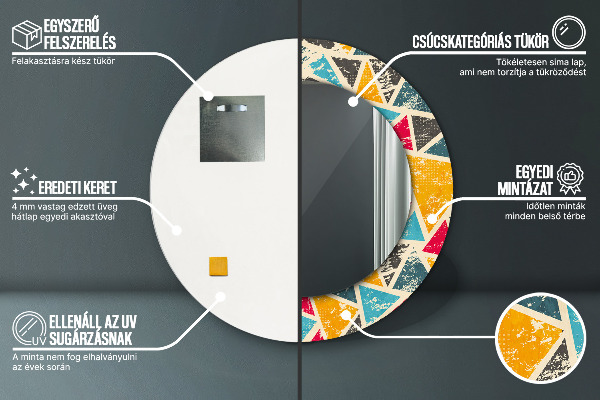 Rund spegel elegant Retro komposition