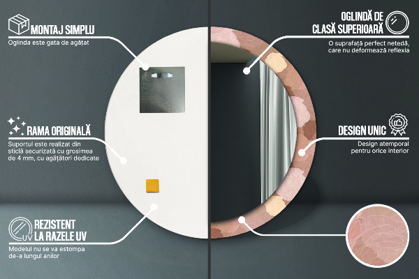 Rund spegel elegant Rosor sammansättning