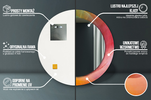 Rund spegel elegant Hypnotisk spiral