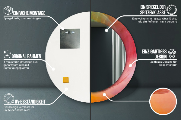 Rund spegel elegant Hypnotisk spiral