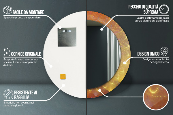 Rund spegel elegant Spiral abstraktion