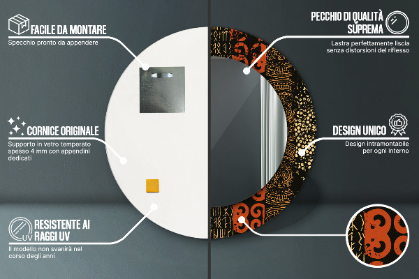 Rund spegel elegant Grunge abstrakt mönster