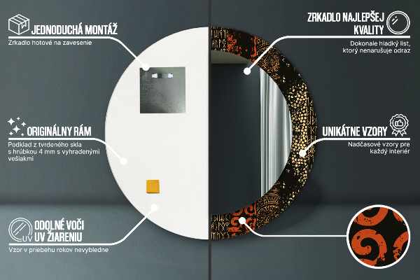 Rund spegel elegant Grunge abstrakt mönster