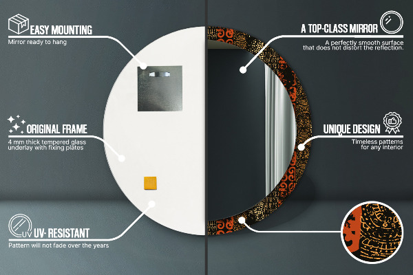 Rund spegel elegant Grunge abstrakt mönster