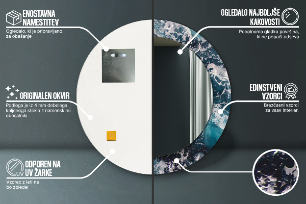 Rund spegel elegant Stormigt hav