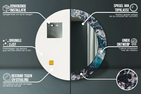 Rund spegel elegant Stormigt hav