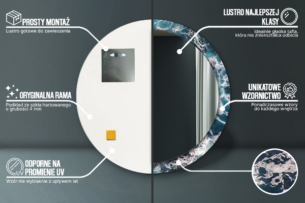 Rund spegel elegant Stormigt hav