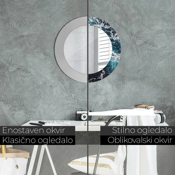 Rund spegel elegant Stormigt hav