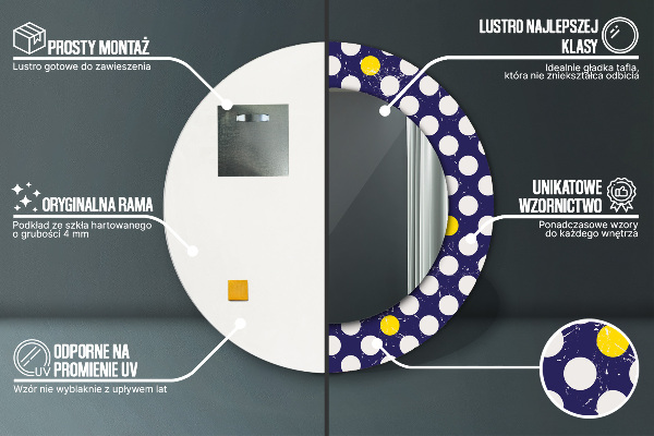 Rund spegel elegant Retro prickar