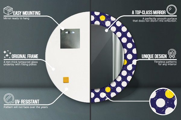 Rund spegel elegant Retro prickar