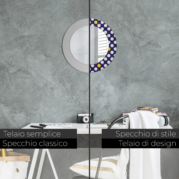 Rund spegel elegant Retro prickar