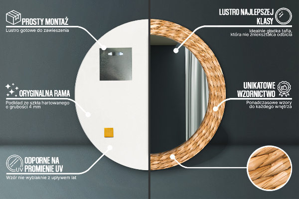 Rund spegel elegant Vass textur