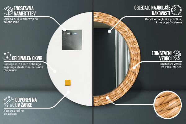 Rund spegel elegant Vass textur