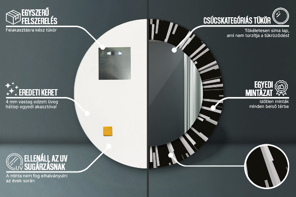 Rund spegel elegant Strålande komposition