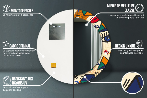 Rund spegel elegant Popkonst stil