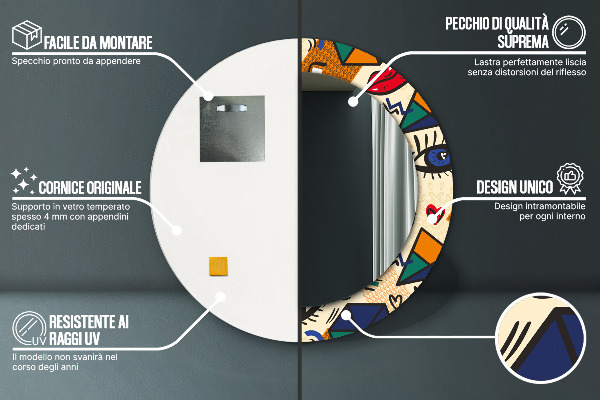 Rund spegel elegant Popkonst stil