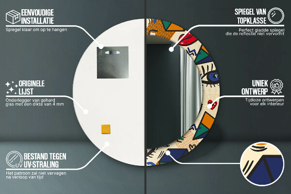 Rund spegel elegant Popkonst stil