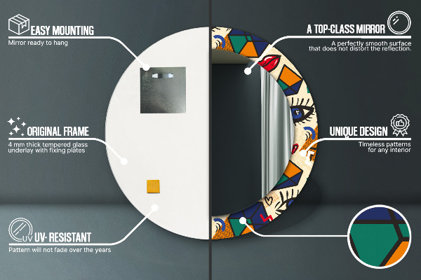 Rund spegel elegant Popkonst stil