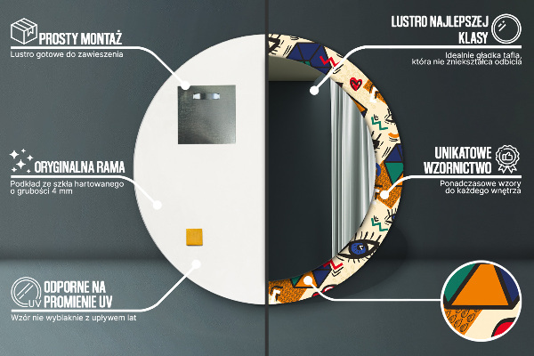 Rund spegel elegant Popkonst stil