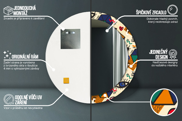 Rund spegel elegant Popkonst stil